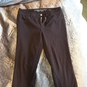 maroon jean leggings